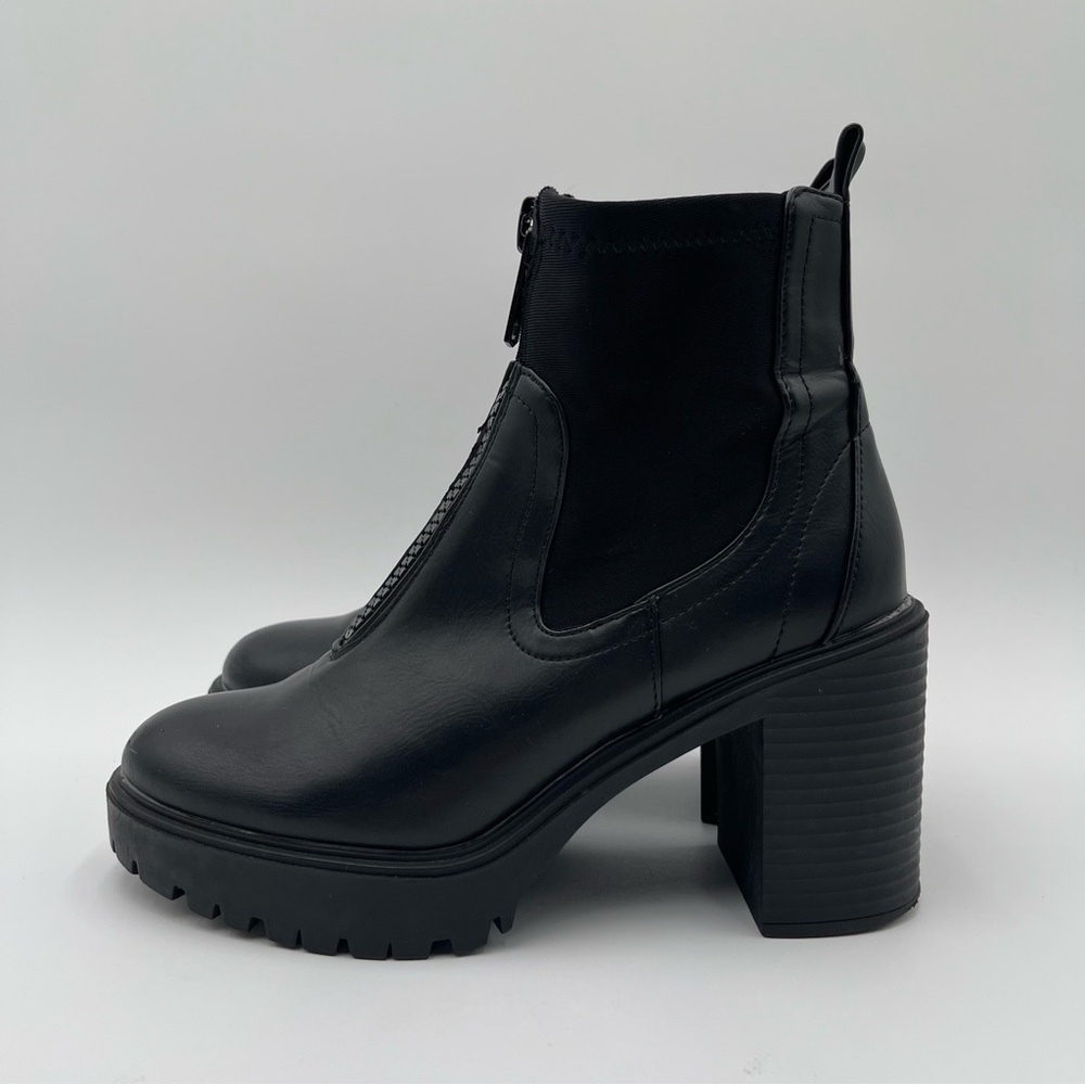MADDEN GIRL Truffle Lug Chelsea Black Ankle Boots Women’s Sz 7 Chunky Y2K - Picture 3 of 14